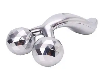 

3D Roller Massager 360 Rotate Silver Health Care Thin Face Slimming Facial Massage Relaxation Beauty Healthy Tool