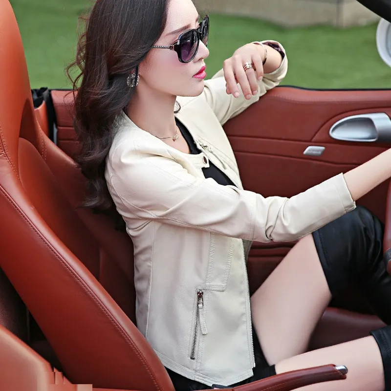 Осень 2020 весенний жилет из кожи короткая женская кожаная куртка Куртки