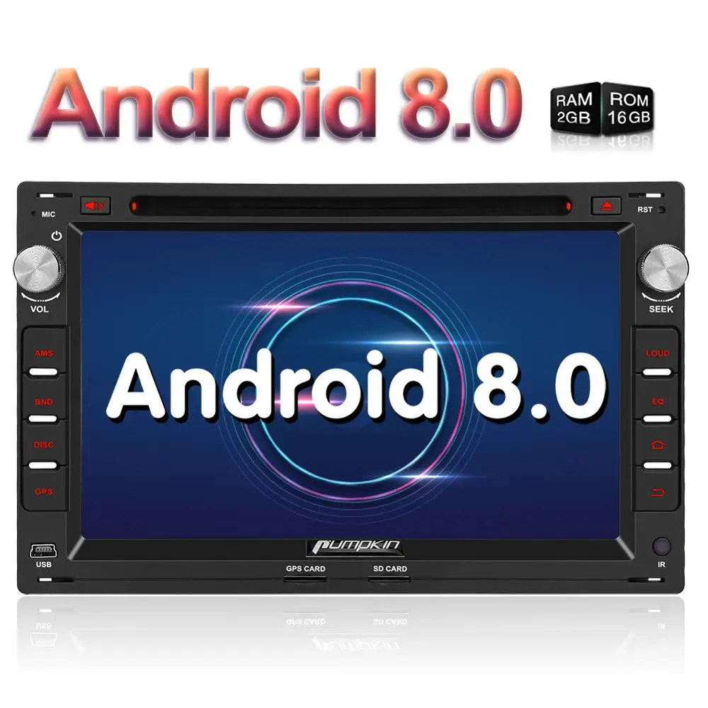 Тыква 2 Din 7'ɺndroid 8 0 автомобильный dvd-плеер GPS навигация Восьмиядерный 2G RAM