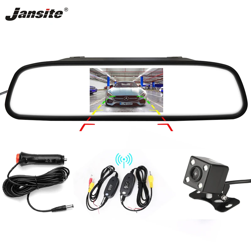 

Jansite 4.3" wireless Car Monitor white TFT Car Rear View monitor Parking Rearview System + Night Vision Reverse Cameras