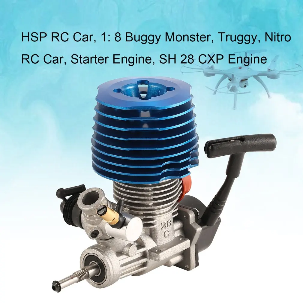 

HSP RC Car 1: 8 Buggy Monster Truggy Nitro Engine SH 28 CXP Engine M28-P3 4.57CC 3.8hp 33000 rpm Side Exhaust Pull Starter