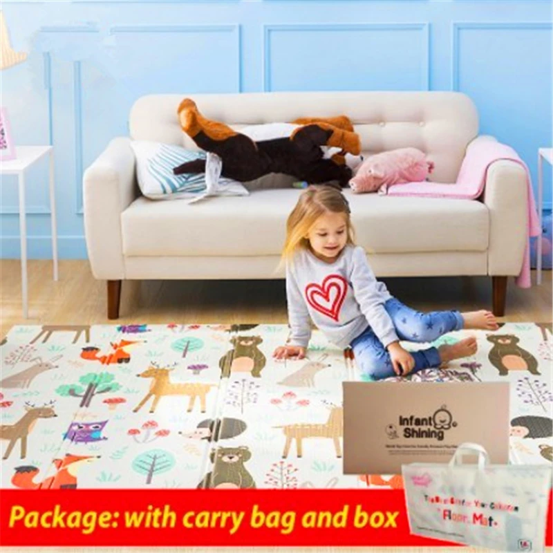 

Baby Play Mat Xpe Folding 1.5*2M Puzzle Children's Mat Thickened Tapete Infantil Baby Room Crawling Pad Folding Mat Baby Carpet