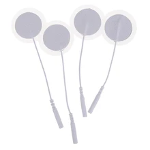 2 шт Круглые Сменные электродные колодки с кабелем Самоклеющиеся Многоразовые подушечки массажер для тела для машины Tens