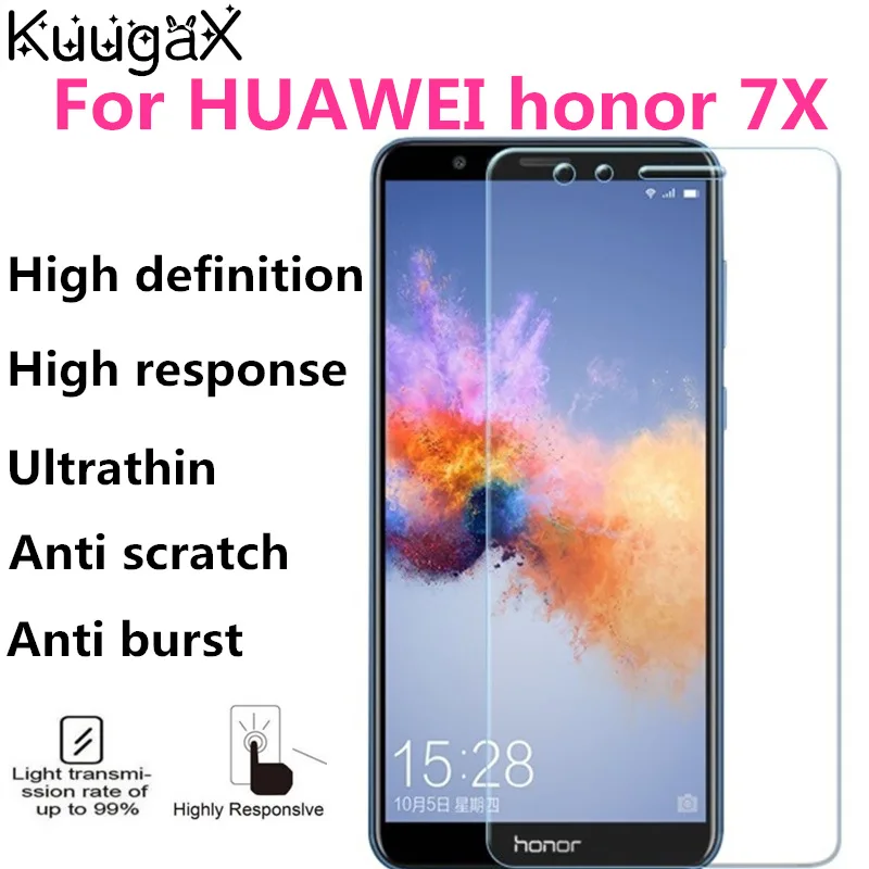 

Screen protective cover Tempered Glass 9H For 5.93 inch huawei honor7x honor 7 X smartphone toughened display cases