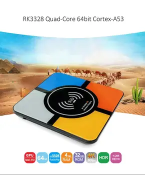 

R-TV BOX S10 Plus Smart TV Box Wireless Fast Charging Android 8.1 RK3328 Quad Core 4GB 32GB WiFi 4K H.265 USB3.0 Set Top Box