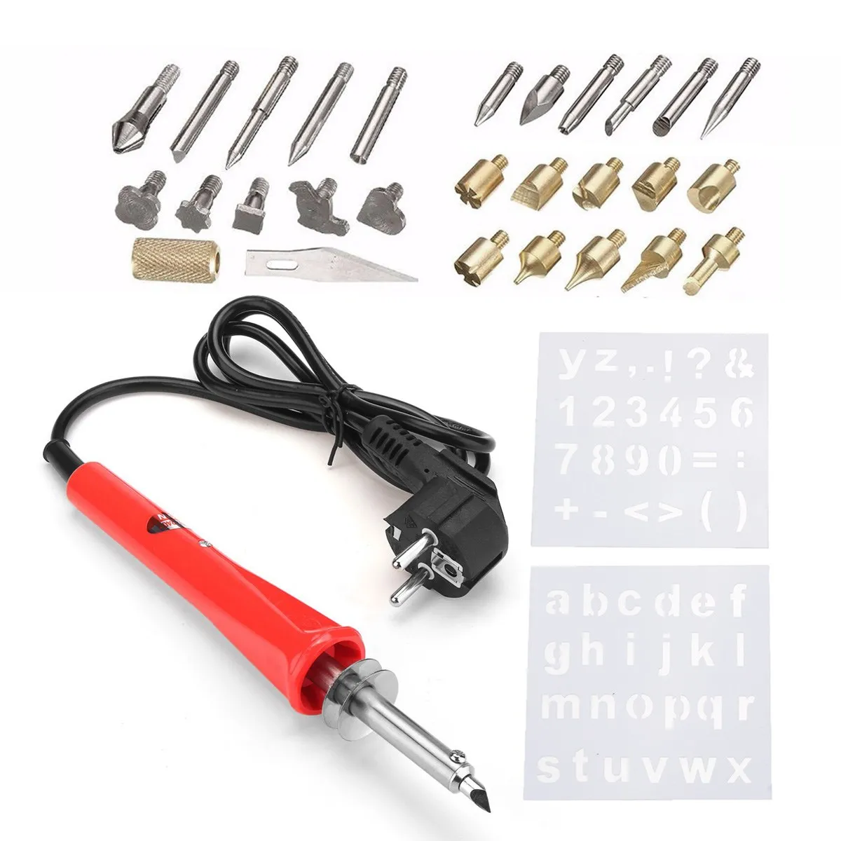 31PCS 30W Wood Burning Pen Soldering Iron Tool With Tip Set for