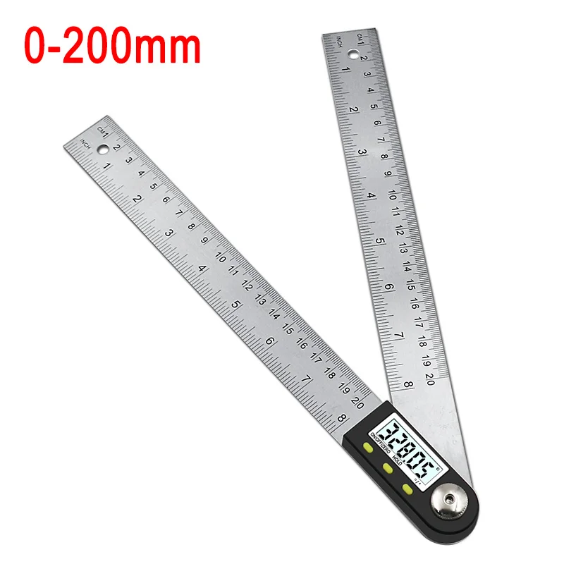 0-200mm 0-300mm Digital Angle Finder Meter 0-360 Degree Stainless Steel LCD Protractor Goniometer Ruler