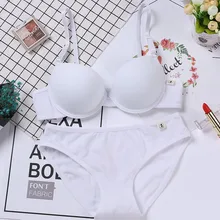 Тонкое хлопковое нижнее белье пресс-формы для девочек, комплект с бюстгальтером, японский милый двухрядный студенческий бюстгальтер с пряжкой из мягкой стали