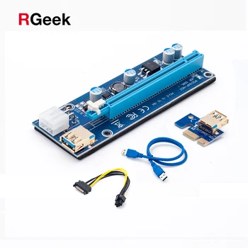 

PCI-E Riser PCI E Express 1X to 16X Riser Card 60CM USB 3.0 PCI-E SATA to 6Pin Power Cable for BTC Bitcoin Mining Antminer Miner