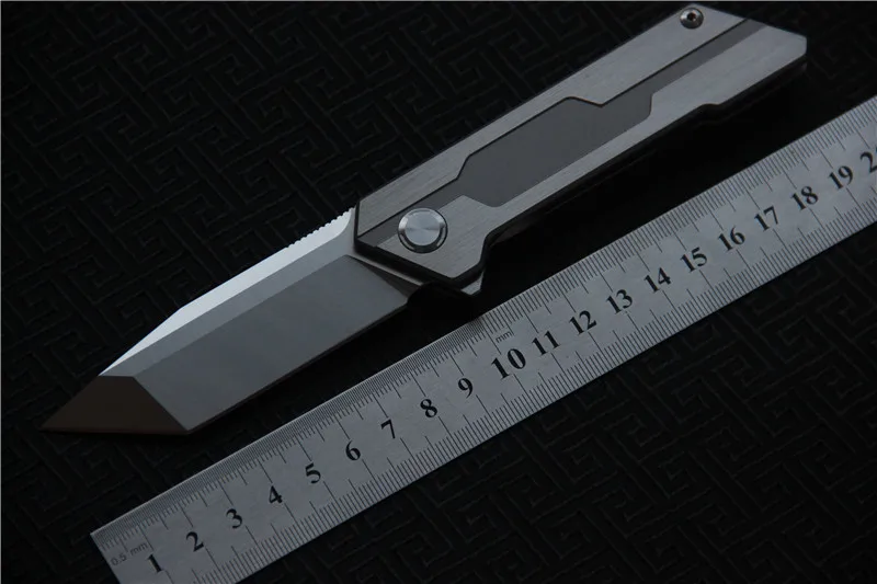 

MIKER New folding knives D2 Satin blade ceramic ball bearing washer TC4 handle flipper Tanto knives Hunting knife EDC tools