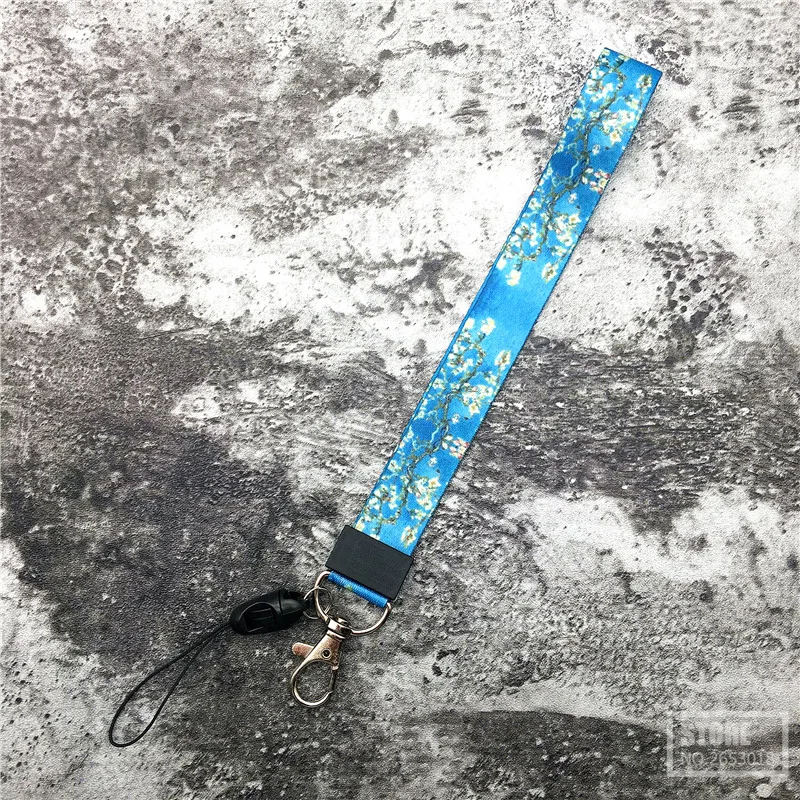 سماء نجمية قسط الحبل زهرة الرقبة حزام للمفاتيح ID بطاقة رياضة أحزمة هاتف المحمول USB شارة حامل DIY شنق حبل الوهق