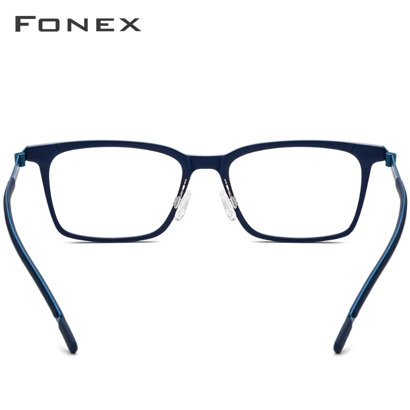 FONEX-Montura de gafas de titanio para hombre, gafas cuadradas de acetato de alta calidad, sin tornillos, 9106