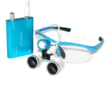 CE 3.5X стоматологические лупы, Хирургические лупы стоматологический налобный фонарь лампа Рабочее расстояние 420 мм синий