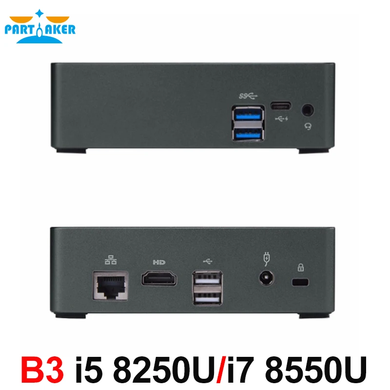 Partaker B3 Mini PC 8th Gen Intel Core i7 8550U i5 8250U Quad Core DDR4 mini pc Plam mini Computer with HDMI Type-c up to 4GHz Partaker B3 Mini PC 8th Gen Intel Core i7 8550U i5 8250U Quad Core DDR4 mini pc Plam mini Computer with HDMI Type-c up to 4GHz