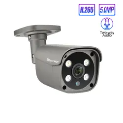 Techage 5MP H.265 безопасности POE AI камера обнаружения человека открытый двухсторонний звук для камеры видеонаблюдения ONVIF система NVR