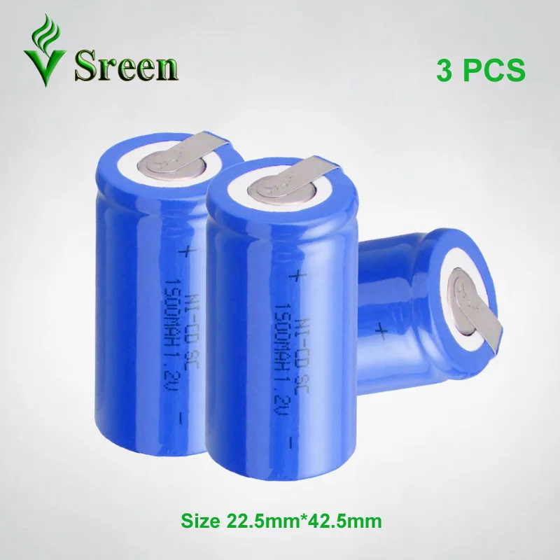 New 1.2V NI CD SC 1500mAh Rechargeable Battery Cell With Nickel Sheet