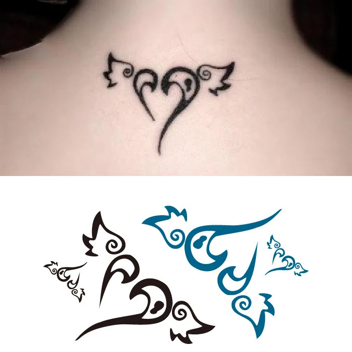 

Waterproof Temporary Tattoo Sticker small angel wings with love tatto stickers flash tatoo fake tattoos for girl women