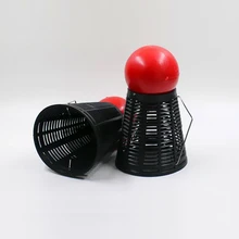 1Pcs Fly Fishing Tackle Badminton Type Fish Bait Thrower Send Shot Coarse Bait Plastic Lures Cage Baits Buckle Feeder Holder