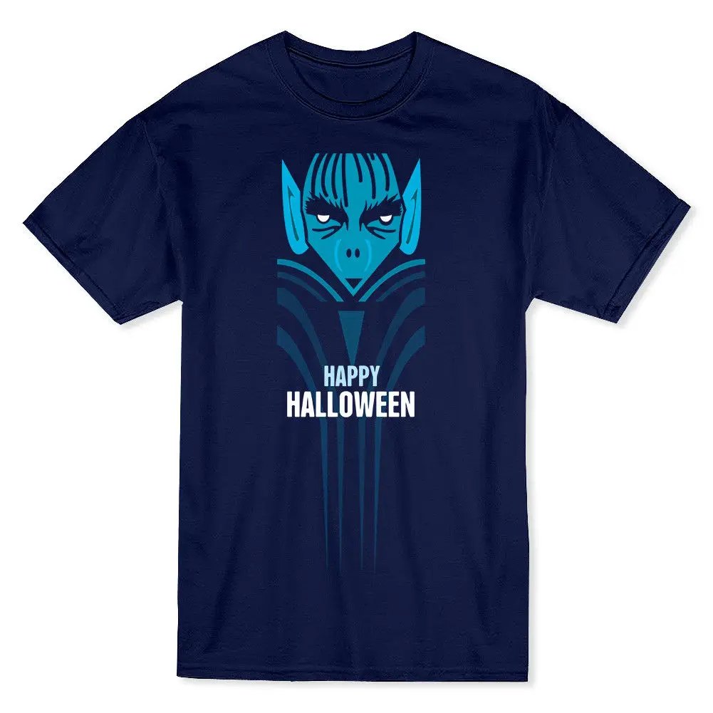 Happy Halloween Жуткий Вампир Мультфильм мужская Темно Хизер Футболка Новый Летний