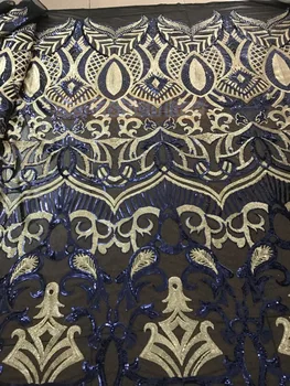 

Embroidered Cord Lace Fabric CiCi-42062 for bridal dress hot sale sequins Nigerian french net Lace