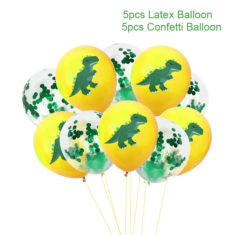 Вечерние принадлежности динозавр воздушные шары одноразовые посуда день рождения детей, мальчика вечерние украшения джунгли вечерние воздушный шар из фольги в виде животного - Цвет: 10pcs balloons 4