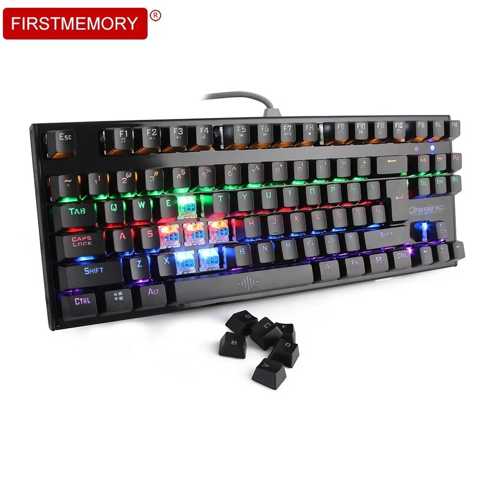 

Mechanical Keyboard Gaming Wired Keyboard 87 Keys Professional Gamer Keycap With Colorful Switch Backlight For Overwatch Dota 2