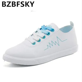 

BZBFSKY Women Casual Shoes 2018 Spring Summer Style Breathable Women Sneakers Fashion Female White Fashion Women Shoes