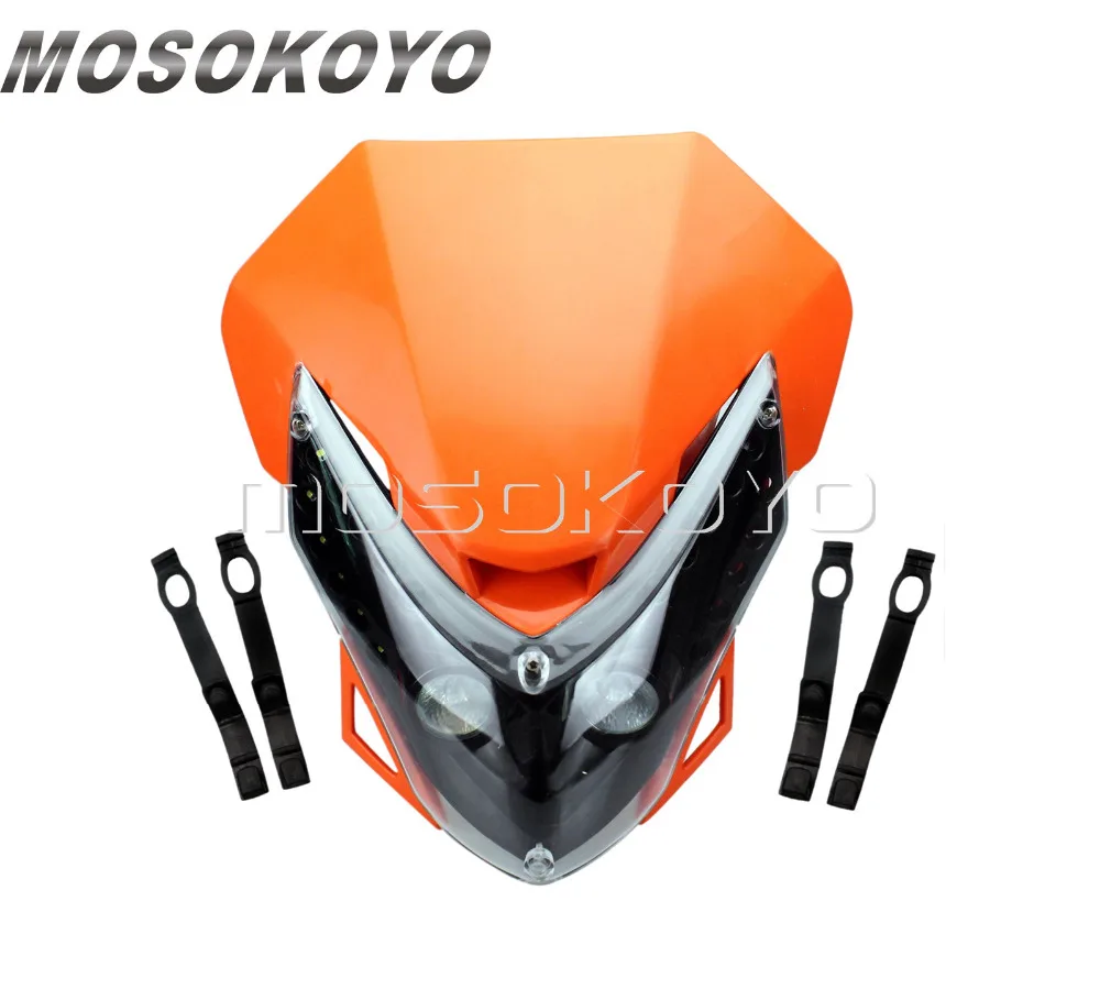 Supermoto мотоциклетный головной светильник для FZR Fazor FZ6 YZF R1 R6 Dirt Bike Motocross Head Lamp w/светодиодный светильник указателя поворота