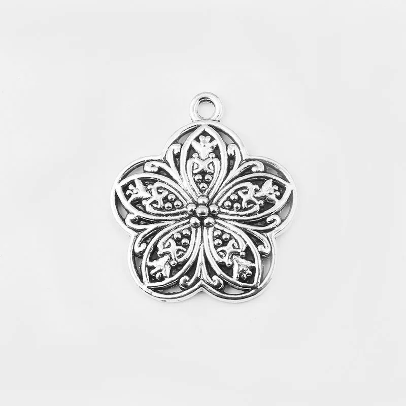 10 x Tibetan Silver Sunflower Pendant Charms