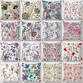 

Fashion 16 colors beauty flowers pillow case men women girls ladies square pillow cases high definition pillow cover 45*45cm