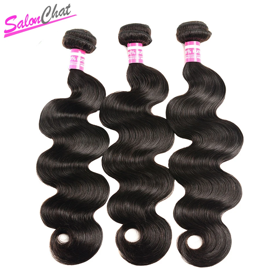 

SalonChat Peruvian 100% Remy Human Hair Body Wave Bundles 20/22/24 Extension Double Weft 3 Bundles Deal