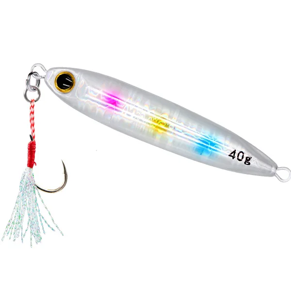 FUNADAIKO Shore casting jig Saltwater jigging lures Boat Fishing 30g/40g/60g glow luminous slow jig lures matel lead bait - Цвет: colorful