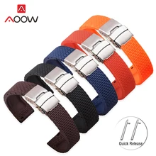 18 мм 20 мм 22 мм 24 мм силиконовый ремешок Складная Пряжка для samsung Galaxy Watch gear S2 S3 быстросъемный резиновый браслет