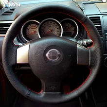 BANNIS Вручную прошитый черный кожаный чехол руль для старый Nissan Tiida Livina Sylphy Примечание