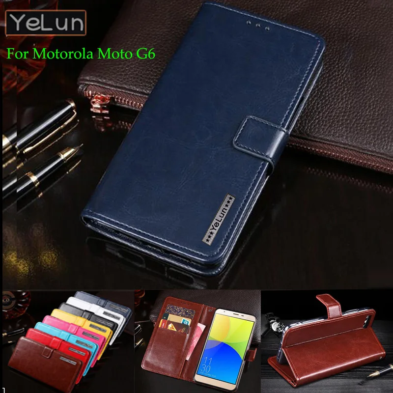 

YeLun For Motorola Moto G6 Case Cover 5.7" Flip PU Leather Case Wallet With Card Holder Stand case For Moto G6 Case Coque Fundas