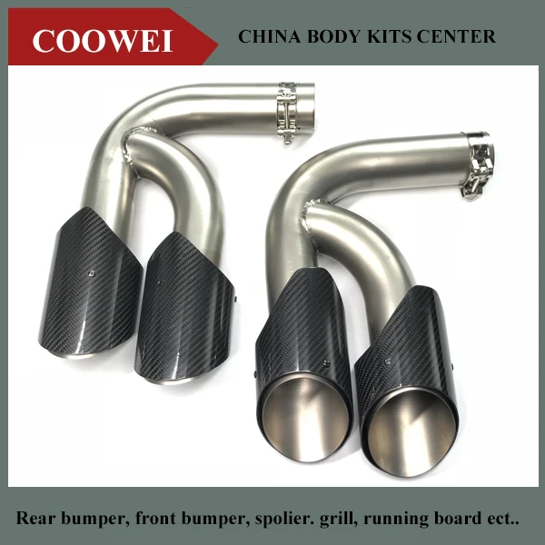 

Carbon fiber Tail Exhaust Tips Muffler Pipe For Porsche New Cayenne 2018 2019 year Cayenne s GTS Stainless Steel mufflers 1 pair