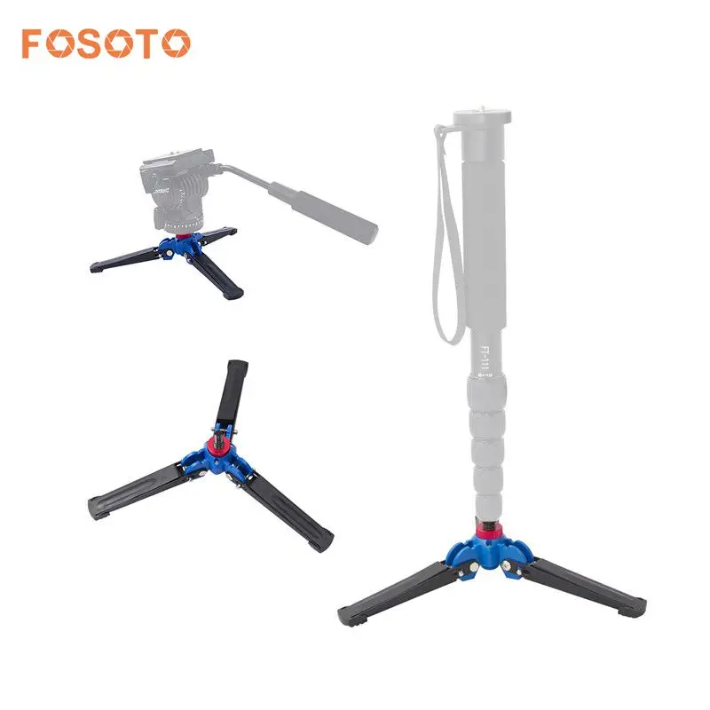 

fosoto M-1 Universal Three Feet Support Stand Base Mini Tripod Stand& 3/8" screw For Monopod Canon Nikon DSLR Video Camera Phone