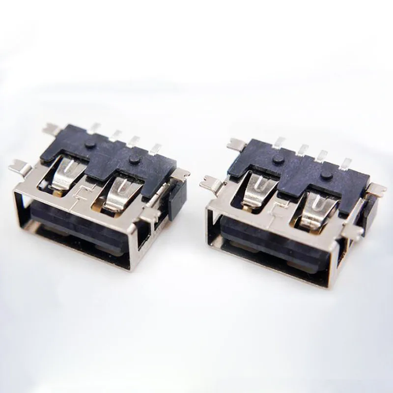 100 шт USB 2,0 гнездо Короткий корпус 10,0 SMT 6,3 H 2.0USB AF разъем