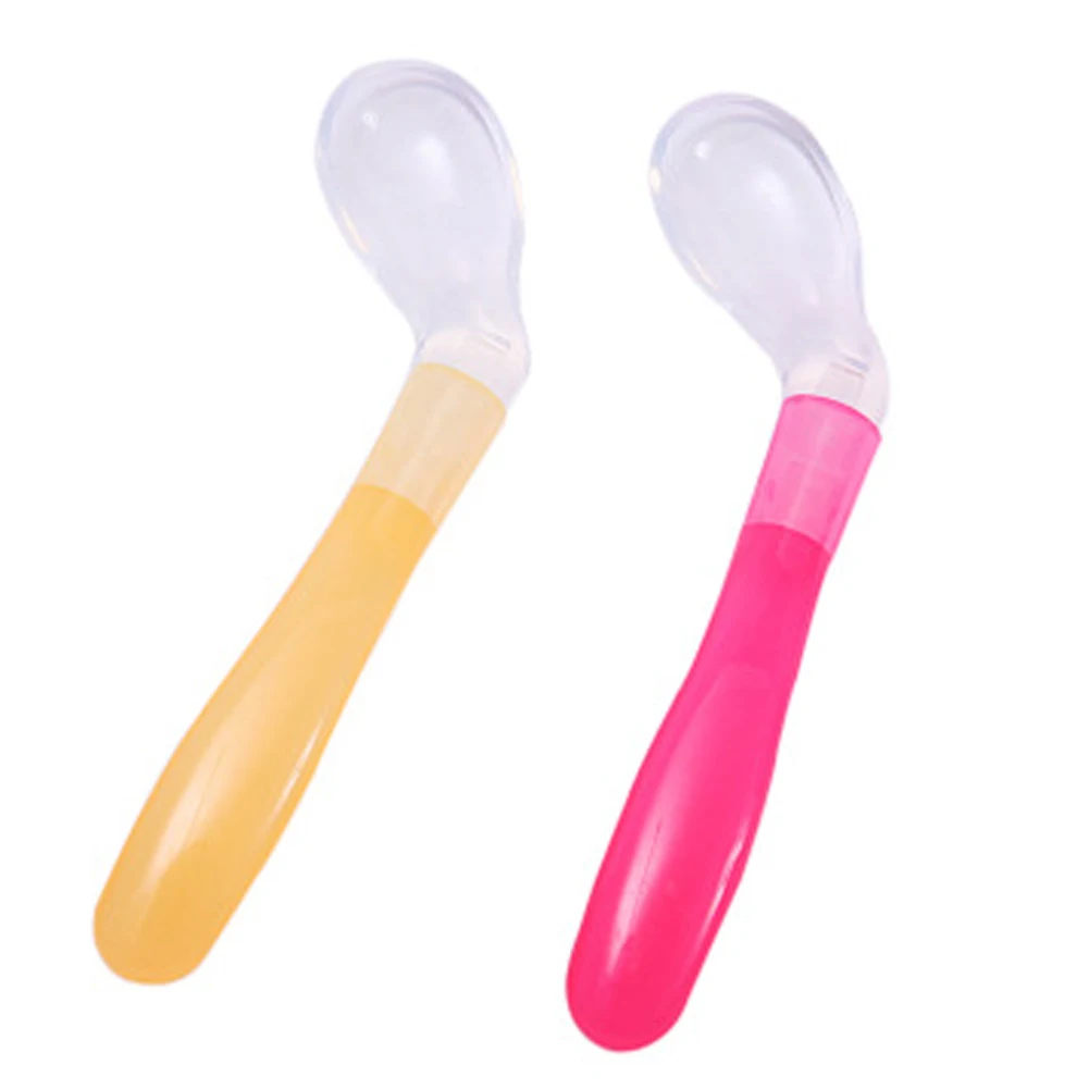 1 Pcs Baby Feeding Spoon Soft Silicone Baby Spoon Baby Spoon Feeder