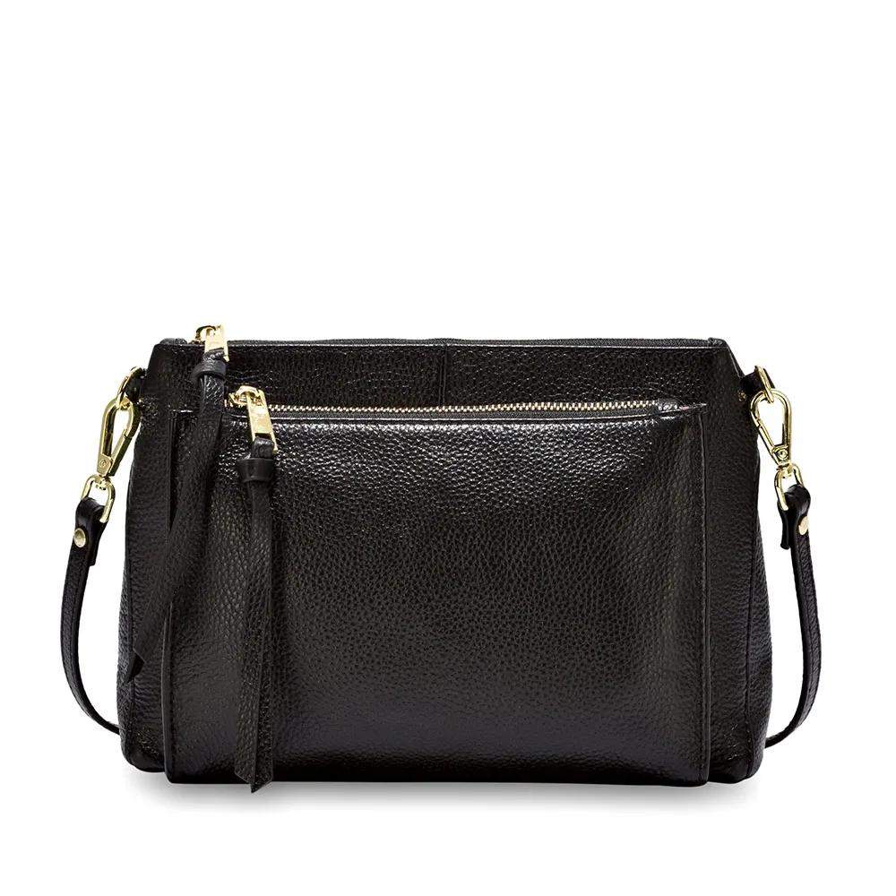 Zency повседневная женская сумка-мессенджер из натуральной кожи коричневая сумочка модная женская сумка через плечо черная сумочка с клапаном - Цвет: Черный