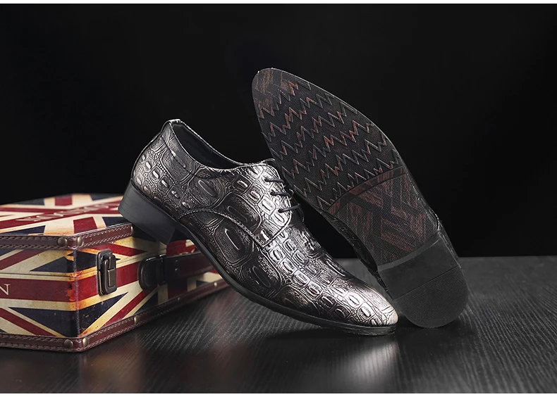 Mens Oxfords Shoe Formal Casual Shoes Men Size 46 Oxfords Pu Leather Emboss Crocodile Men Casual Shoes Leather Lace Brogues Shoe (11)
