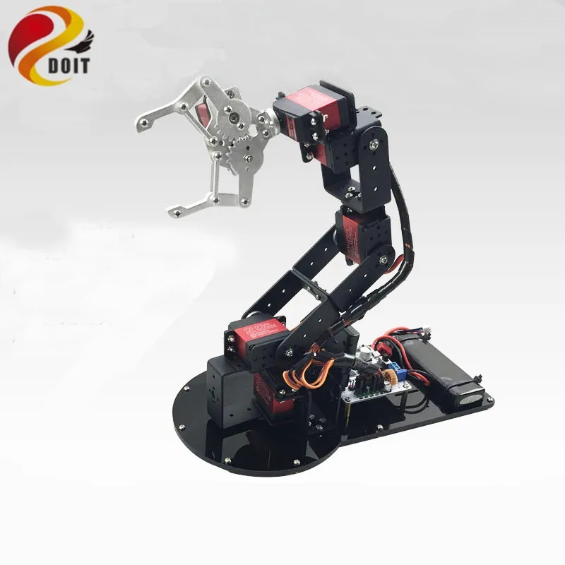 

Original 6 Dof Metal Mechanical Arm Manipulator Full Set Metal Structure+1pcs Metal Mechanical Claw +6pcs High Torque Servo