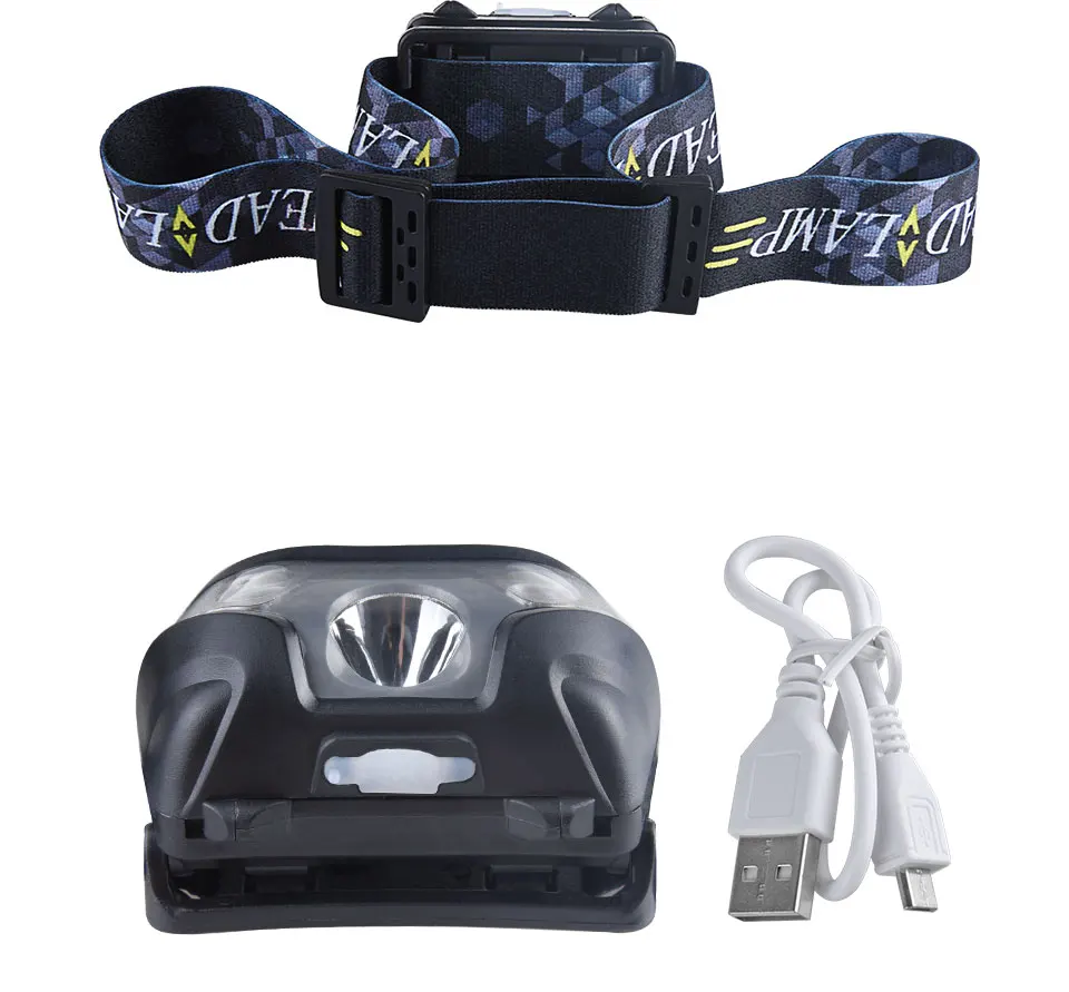 Q5 LED Rechargeable Headlamp Waterproof Body Motion Sensor High Lumen 3 Modes Outdoor Portable Light For Camping Hiking Fishing (16)