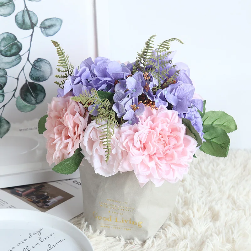 Artificial Flower Fake Flowers Dahlia Bush Home Decor Wedding