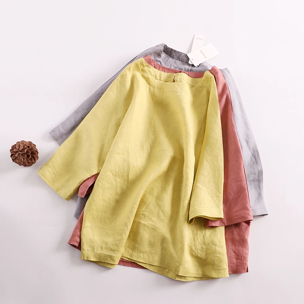 

Thin Linen Easy 7 Part Bat Sleeve T Pity Jacket Flax Unlined Upper Garment h190609
