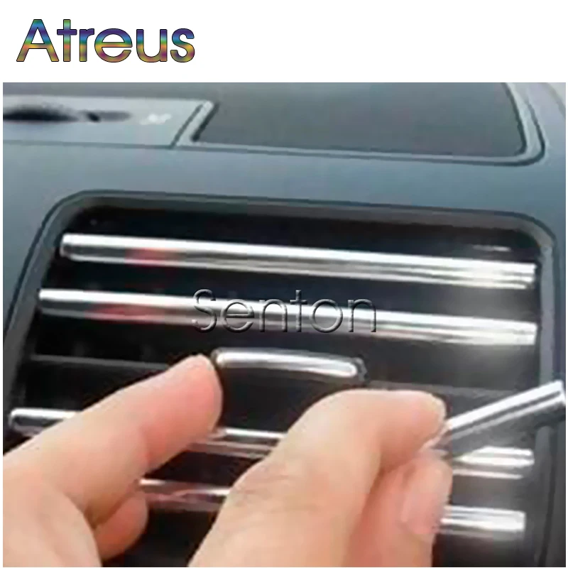 

3M/Lot Chrome Car Decoration Outlet Vent Grille Strips For VW Polo Passat B7 B8 Golf 7 5 6 Mk4 Touran Bora Skoda Octavia A5 A7 2