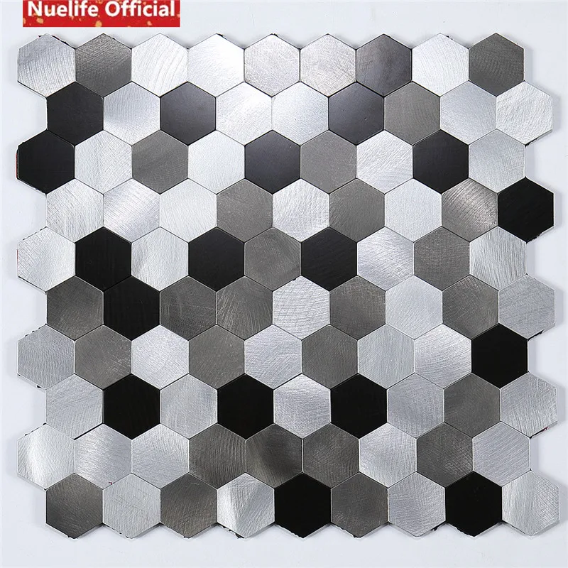 Color metal mosaic pattern 3D wall stickers living room bedroom tile background wall kitchen bathroom wood mosaic wall stickers