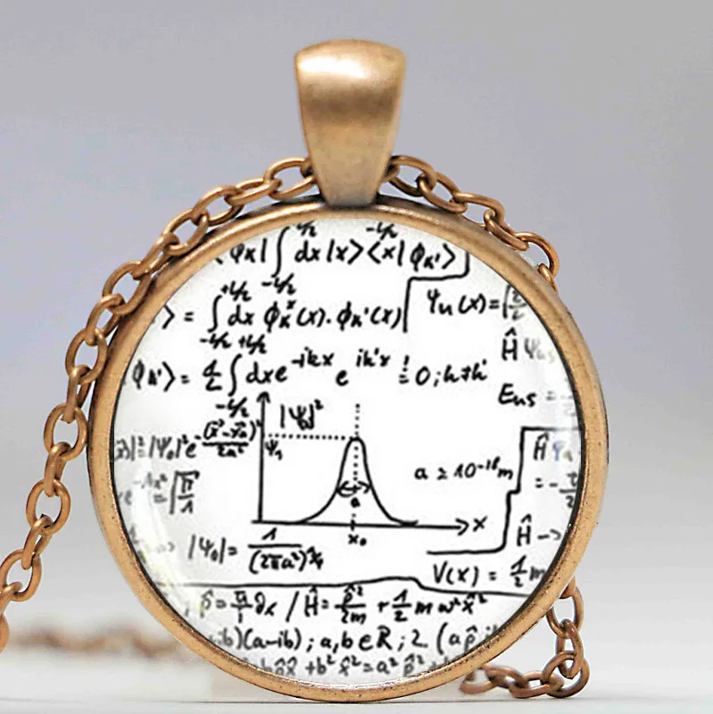 Математическое ожерелье математические формулы ювелирные изделия Квантовая физика Чокеры HZ1 - Окраска металла: Antique Cooper