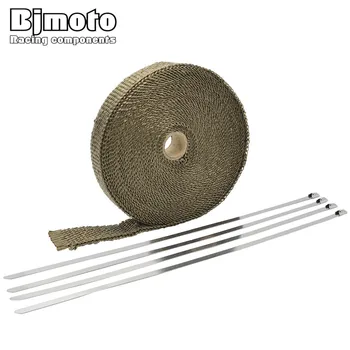 

BJMOTO 15M Heat Exhaust Thermo Wrap Shield Protective Tan Tape Fireproof Insulating Cloth Roll Kit for Motorcycle Exhaust