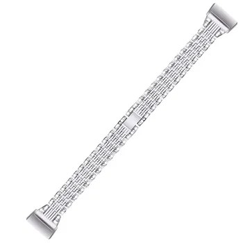 

Bling Stainless Steel Metal Mesh Watch Bracelet Interlock Clasp Strap Band Watch Accessories For Fitbit Charge 3 Smart Watch